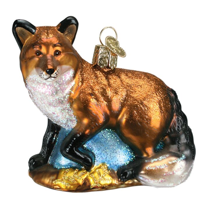 christmas fox figurine